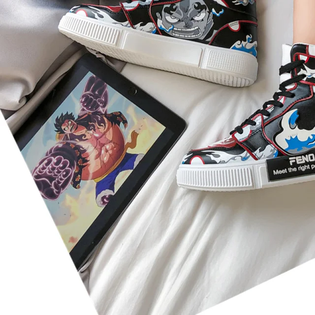 Кроссовки унисекс в стиле хип-хоп для мужчин и женщин высокие кеды аниме косплея