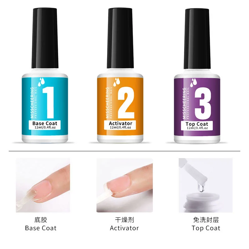 

Top And Base Coat Gel Polish Long Lasting Reinforce 12ml Hybrid Varnishes Manicure UV Gel Lacquer Dipping Powder Nail Art Primer