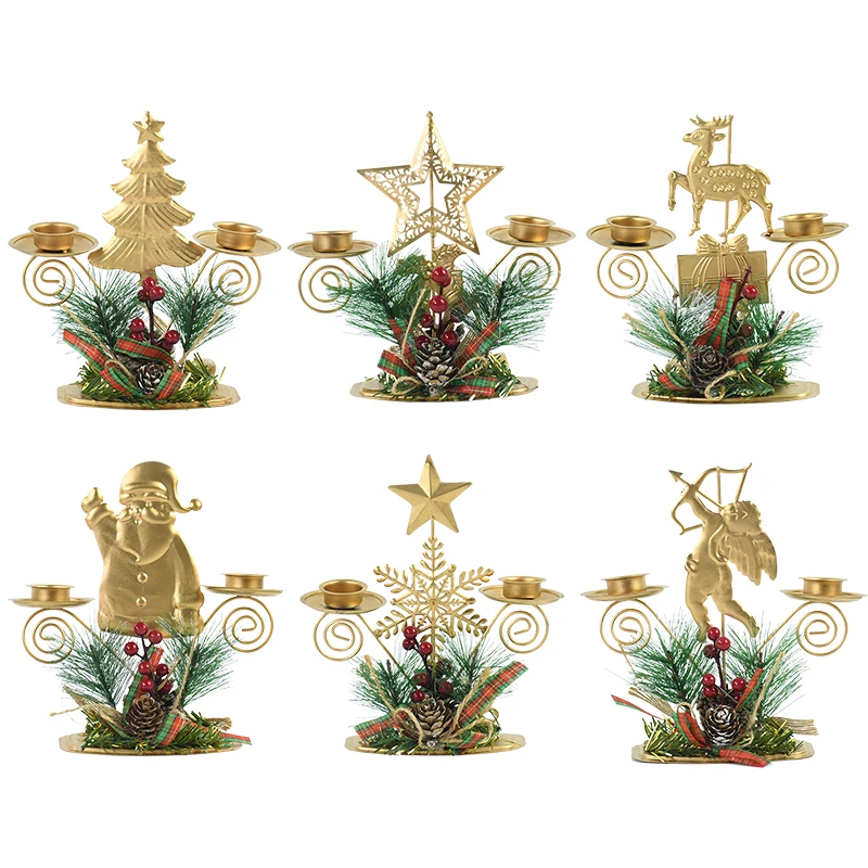 Рождественский Санта-Клаус подсвечник звезда Рождественская елка Лось Снежинка