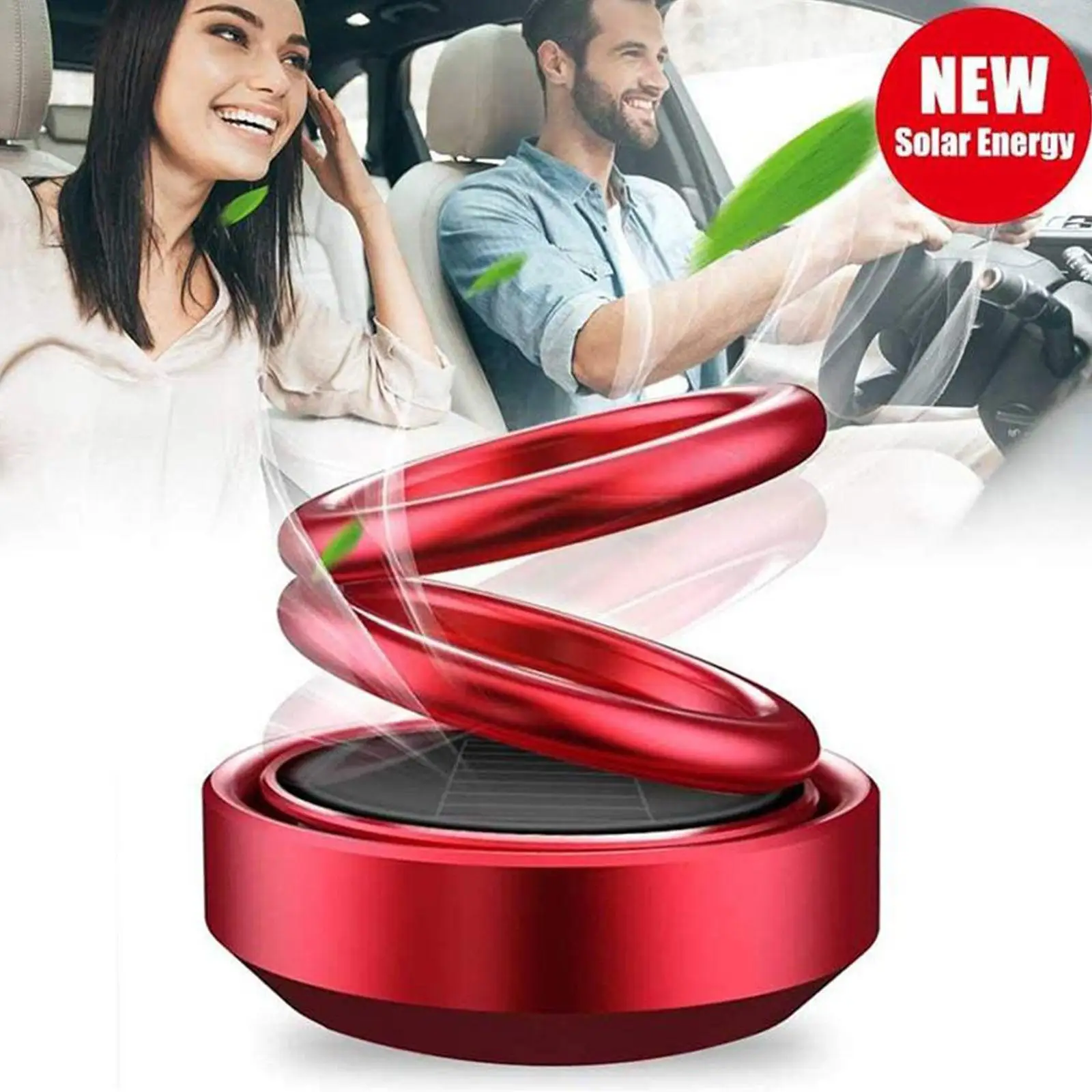 

Car Aromatherapy Resin/alloy Double Rings Solar Rotary Car Auto Air Freshener Dashboard Accessories Ornament U0c8