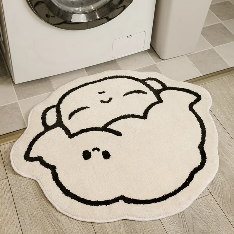 

Black Dimoo and White Kawaii Animal Cotton Cloth Plush Rug Carpet 13mm*10mm Free Shipping