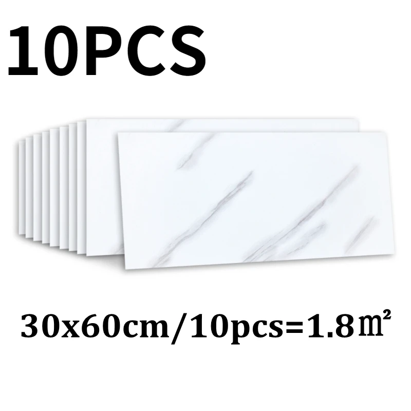 

10pcs 3D Wall Sticker Floor Sticker 30x60cm PVC Self Adhesive Waterproof Decorative Sticker For Home DIY House