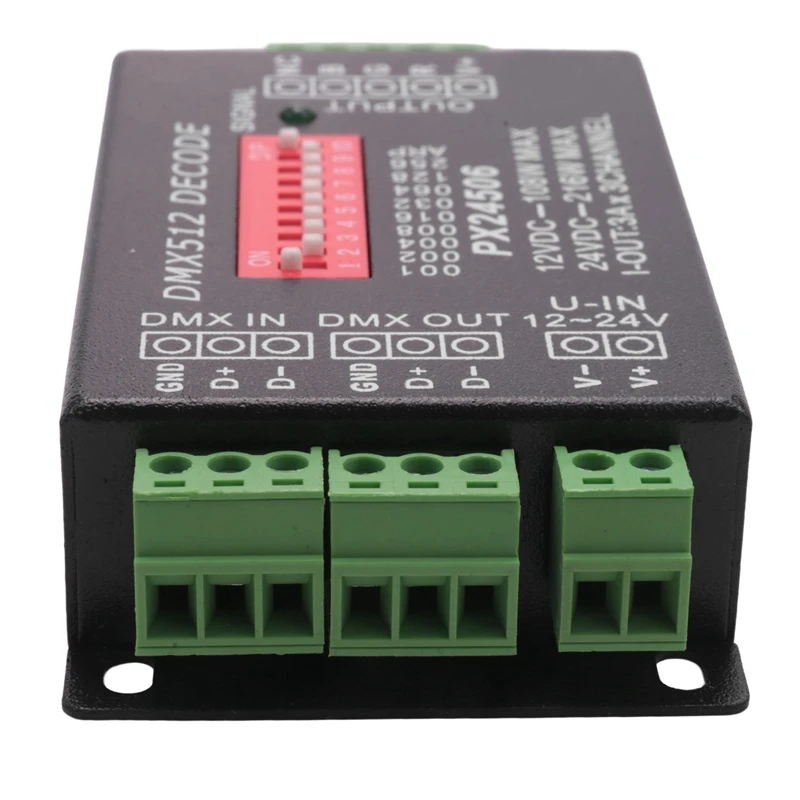 DC12V 24V PX24506 DMX 512 декодер драйвер усилителя контроллер для светодиодной ленты RGB