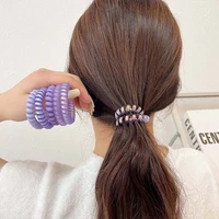 korean new women telephone line hair ties girl ponytail holder transparent scrunchies sweet very prie temperament hair rope