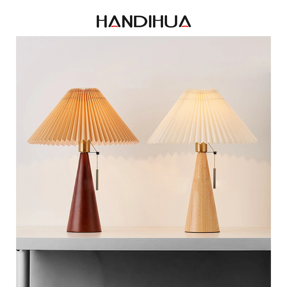

Nordic Wood Table Lamp Modern LED Desk Decorative Lights Study Room Office Living Room Bedroom Bedside E27 Decor Illumination