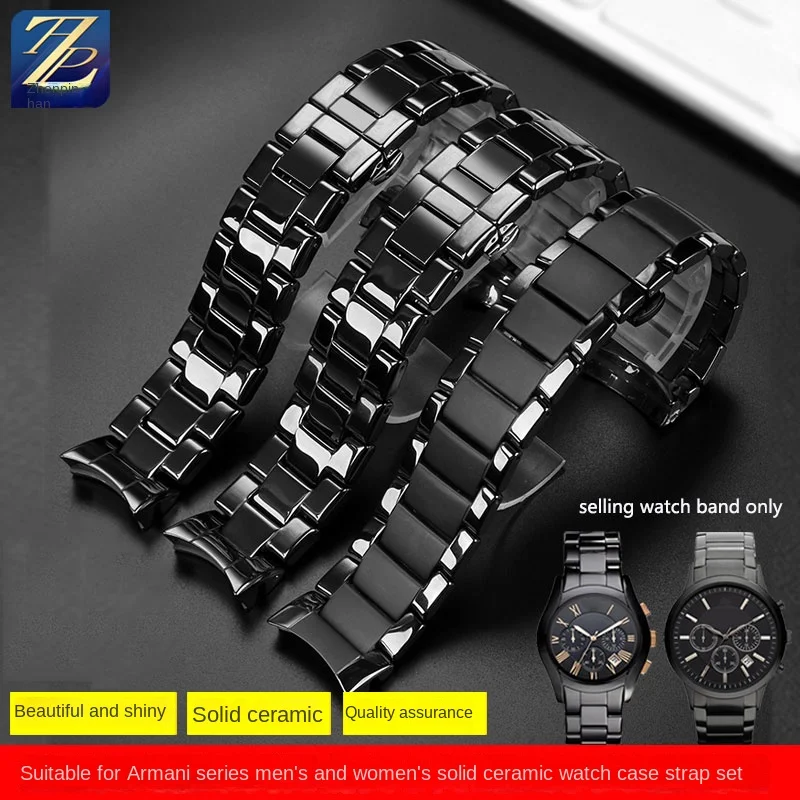 

Ceramic strap suitable for Armani watch AR1451 AR1452 AR1400/1410 series black ceramic case accessories for men 22mm