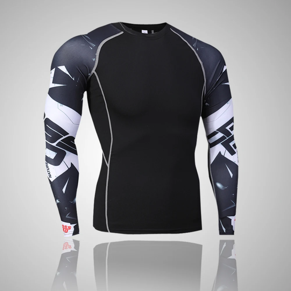 Men's Compression Long Sleeve Comprehensive Training T-Shirt Men's Slim Fitness Running Outdoor Sportswear
