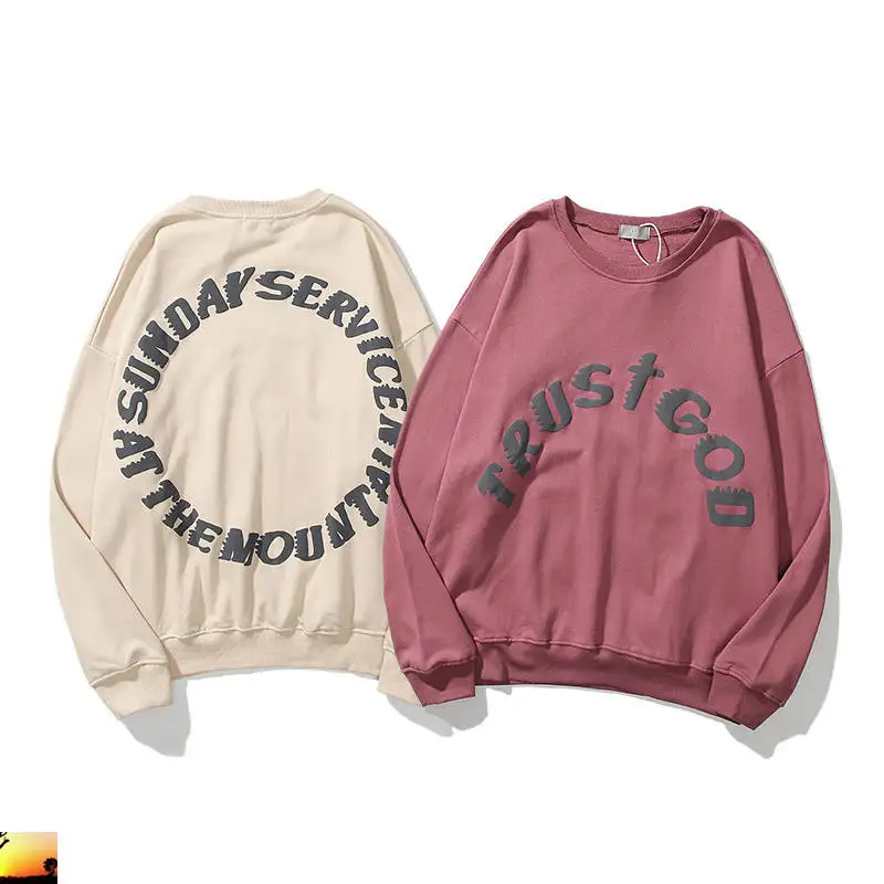 

Свитшот KANYE HOLY SPIRIT Trust God Sunday Service, одежда для стирки старой одежды для мужчин и женщин, парные кофты