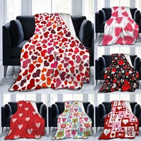 red heart pattern for valentines day blanket soft flannel lightweight throw blankets bedroom living rooms couch camping travel