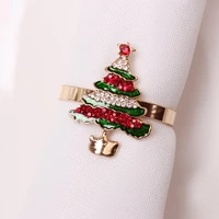 6pcsset creative christmas tree shape napkin ring festive touch beautiful alloy napkin clip for home