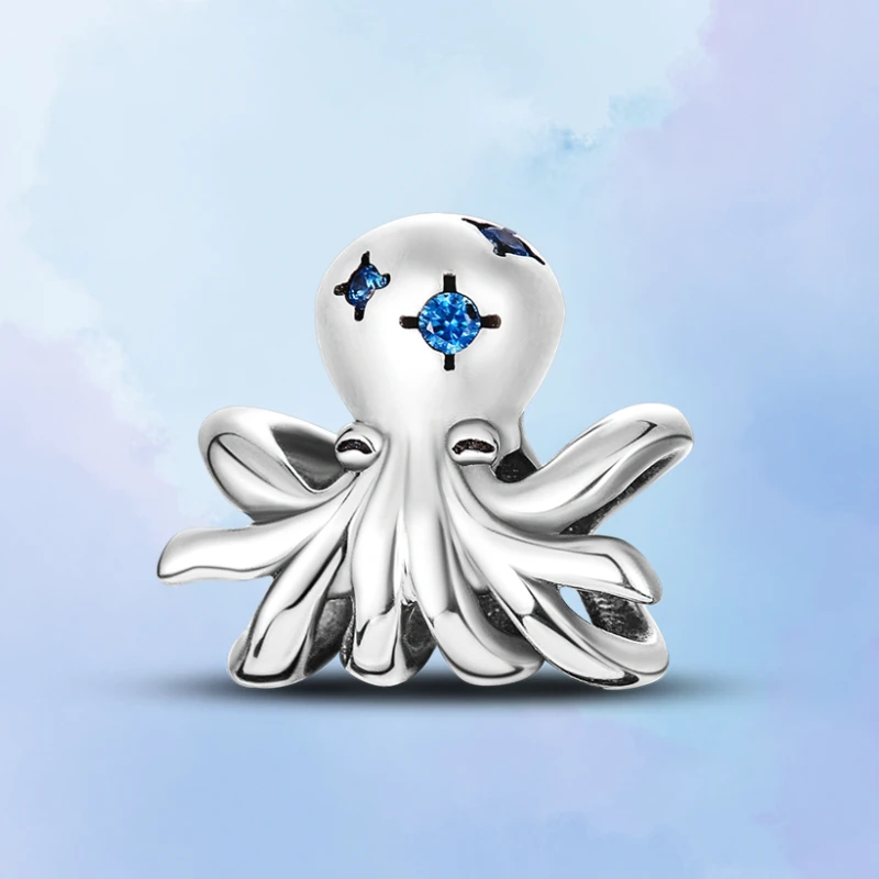

Genuine 925 Sterling Silver Octopus Beaded Fit Original 925 Pandora Bracelet Charms For Women Birthday Fashion DIY Jewelry Gift