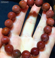 natural red rutilated quartz crystal bracelet clear round beads bracelet 11 6mm red rutilated gemstone jewelry aaaaaa