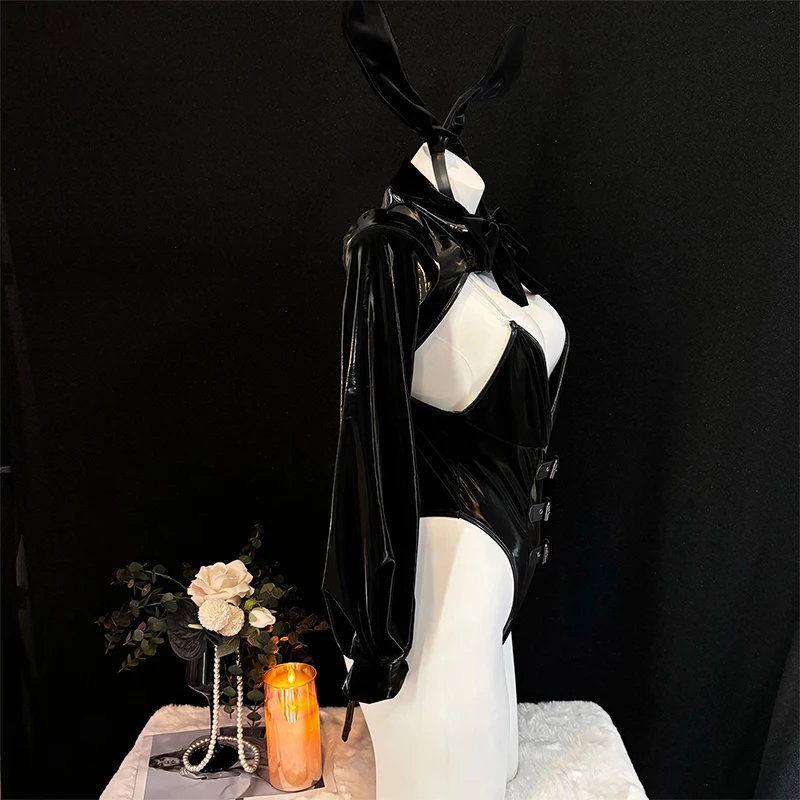 SENMHS оригинальный темный костюм горничной для косплея кожаный купальник