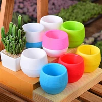 creative solid color flower pot round planters candy color mini flowerpot for succulents home office decor planting supplies
