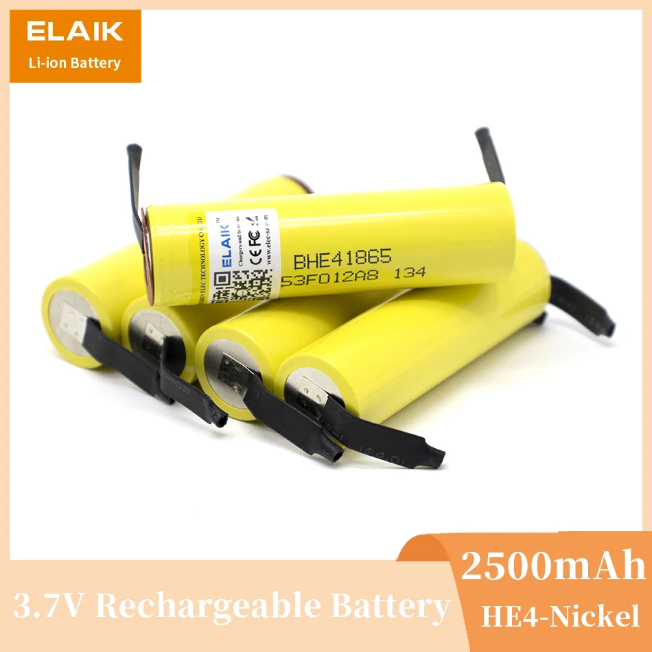 

ELAIK 2PCS New Original He4 2500mAh Lithium Battery Power Supply Charging Battery Maximum 20A, 35A Discharge Nickel Blade