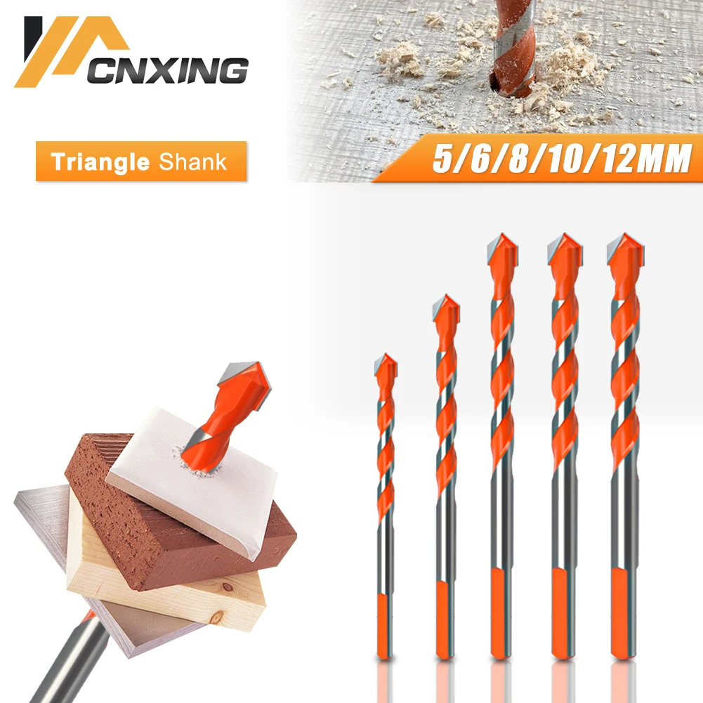 6/8/10/12Multi-Function Triangle Drill Bit For Ceramic Tile Concrete Wall Alloy Metal Wood Drilling Hole Cutter Glass Drill Bit