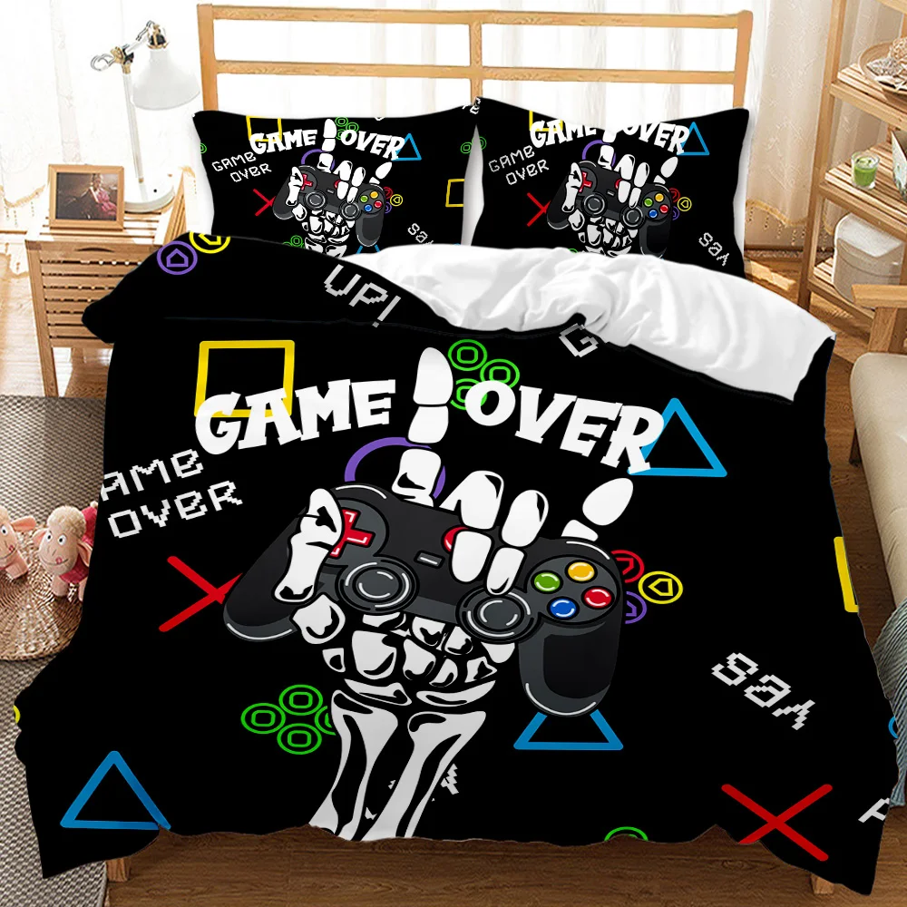 Игровое одеяло с черепом накидка на рисунком черепа набор постельного белья для