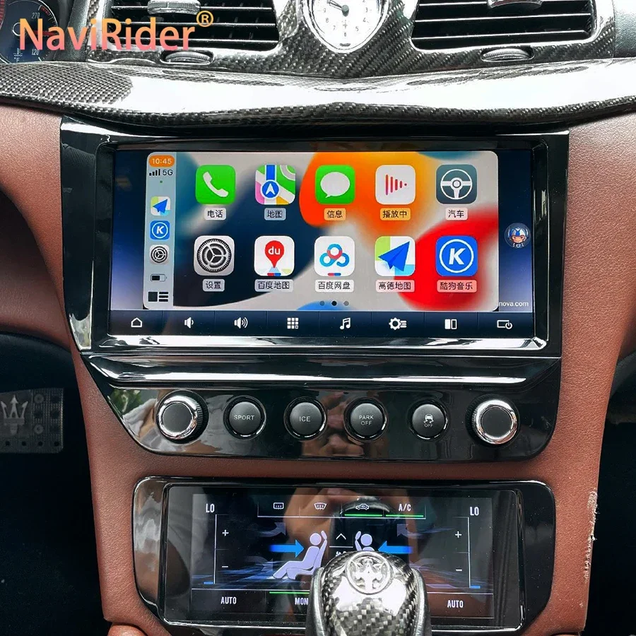 

Автомобильный мультимедийный видеоплеер Qled с сенсорным экраном, Android 12, радио, GPS-навигацией, стерео для Maserati granтуризма 2007-2015 Carplay