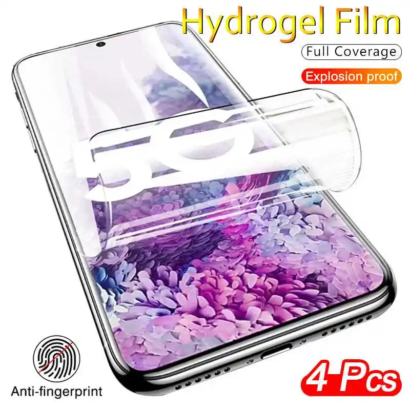 

4Pcs 9D Hydrogel Film For HTC Desire 20 Pro 19s 19 Plus 12 U20 5G U12 U11 Screen Protector Front Film