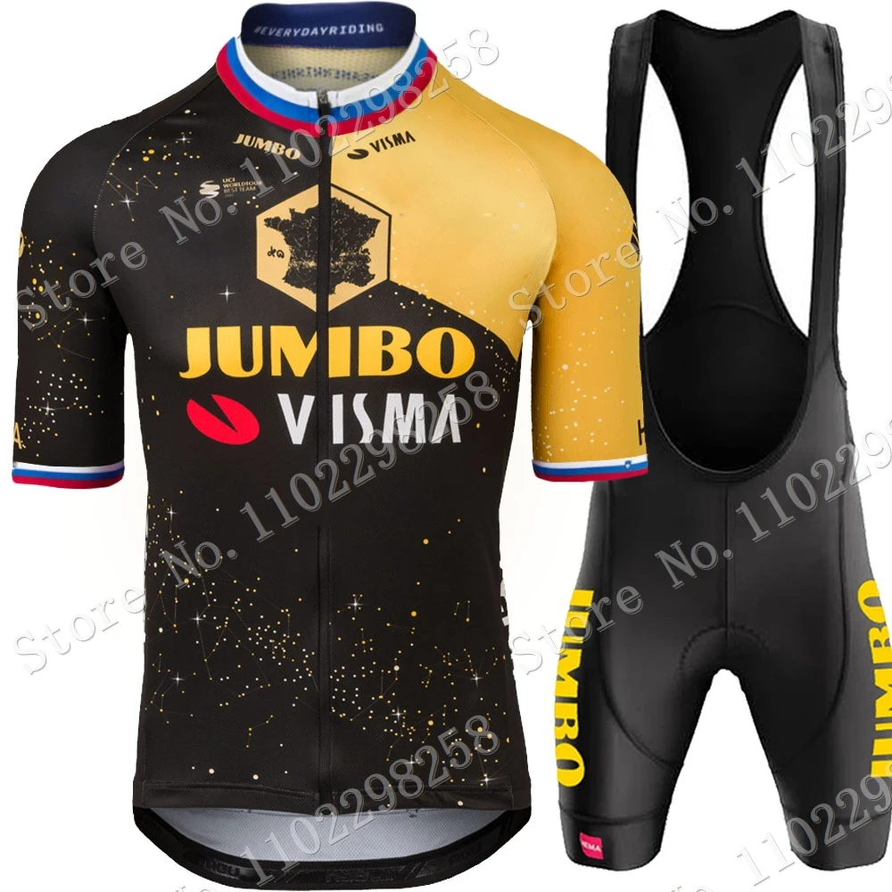 Belgium Jumbo Visma Team Cycling Jersey 2023 Set Short Cycling Clothing Road Bike Shirts Suit Bicycle Bib Shorts MTB Wear Ropa images - 6