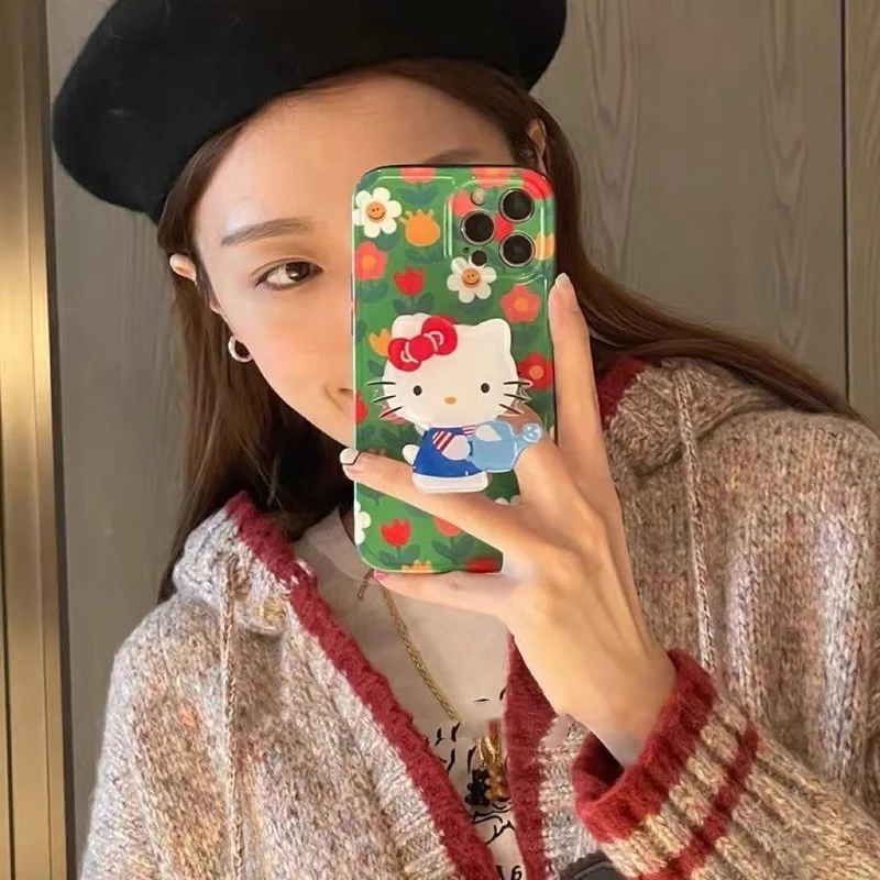 

Hello Kitty Cartoon Phone Holder Cute Universal Grip Finger Holder Resin Mini Expanding Stand Smartphone Griptok Accessories
