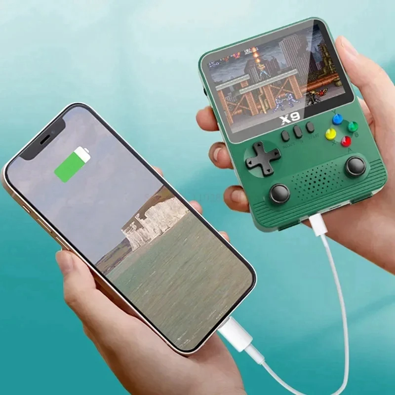 Портативная игровая консоль X9 3 5 дюйма 10000 игр двухплееры 6000 мАч с функцией Power Bank