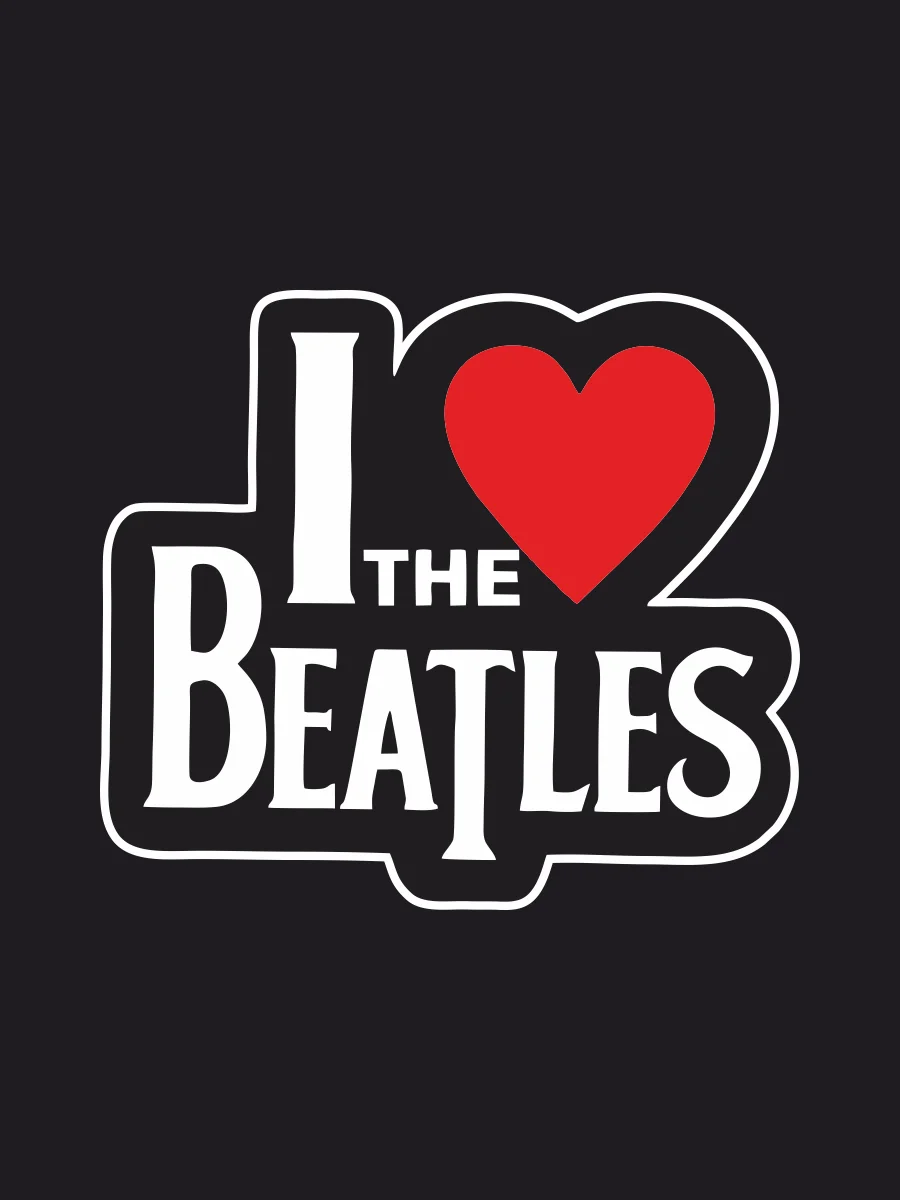 Наклейка на авто Я люблю Beatles 20x17 см Битлз. |