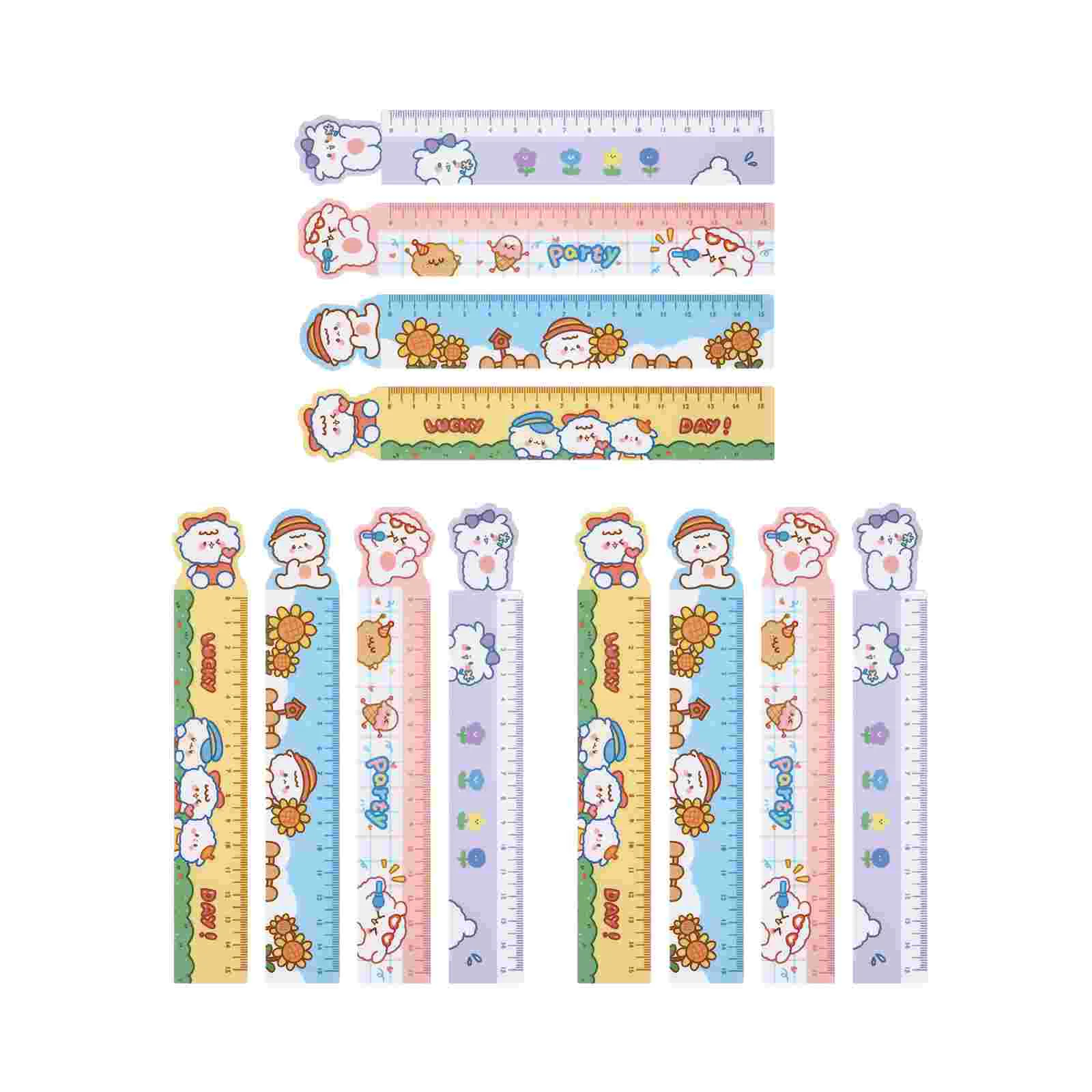 

12pcs Portable Measuring Rulers Magnetic Rulers Students Rulers for Home School