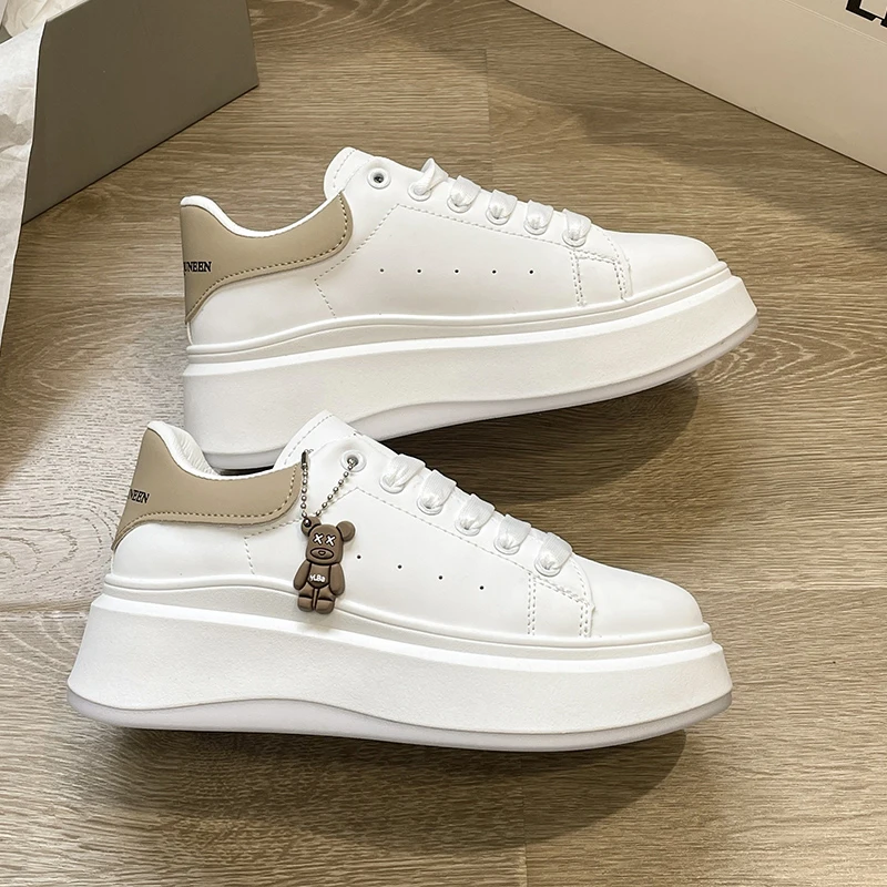 2023 Top Quality Unisex Luxury Brand Genuine Leather Women Platform Casual Sneakers Autumn Fashion Sports Vulcanized Men Shoes