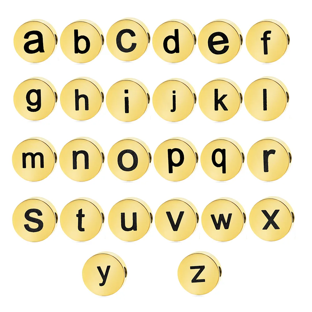 Алфавит сделай сам из нержавеющей стали 5 шт./лот 100% с дисками бусинами оптовая