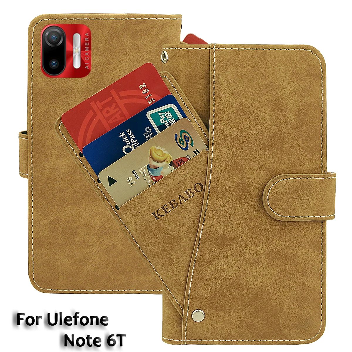 

Vintage Leather Wallet Ulefone Note 6T Case 6.1" Flip Luxury Card Slots Cover Magnet Phone Protective Cases Bags