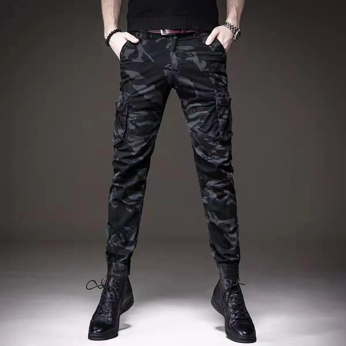 

2022 Spring Autumn Fashion Man Streetwear Casual Camouflage Jogger Pants Tactical Military Trousers Men Cargo Pants Male T195