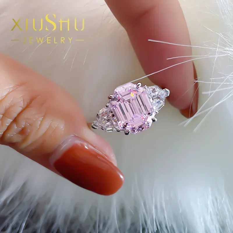 

Женское ожерелье из серебра 925 пробы с розовыми высокоуглеродистыми бриллиантами 4 карата, свадебные украшения для богатых женщин, оптовая продажа