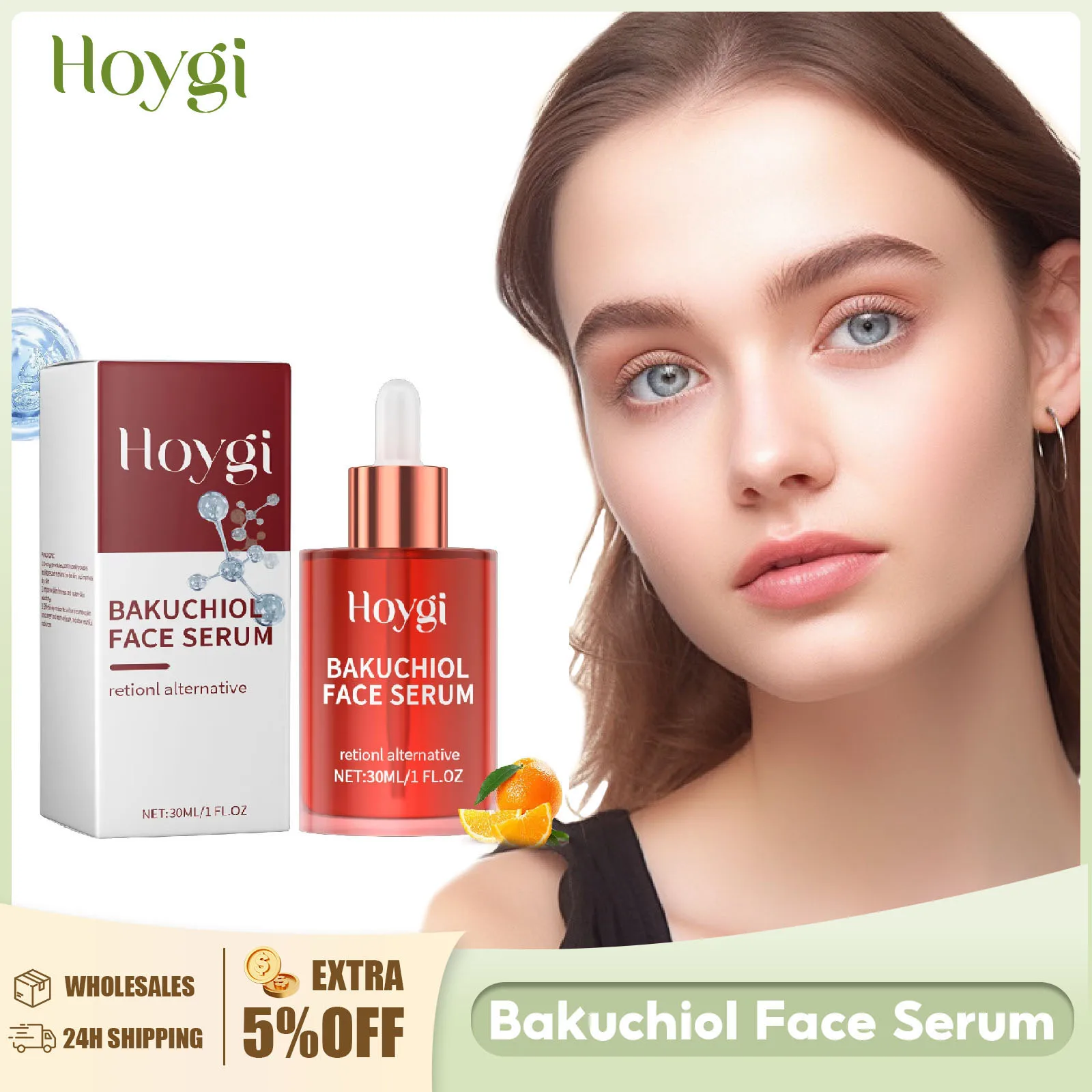 Фото Bakuchiol Face Serum Anti Aging Lifting Firming Remove Fine Lines Skin Rejuvenation Brightening Hydrating Retinol Face Essence №1