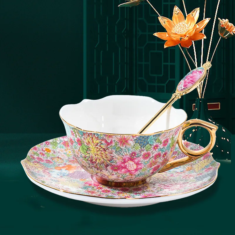 

Nordic Flowers Pastoral Style Afternoon Tea Cup Small Fresh Flower Tea Set Ceramic Cup Wholesale Afternoon Tea English Cup