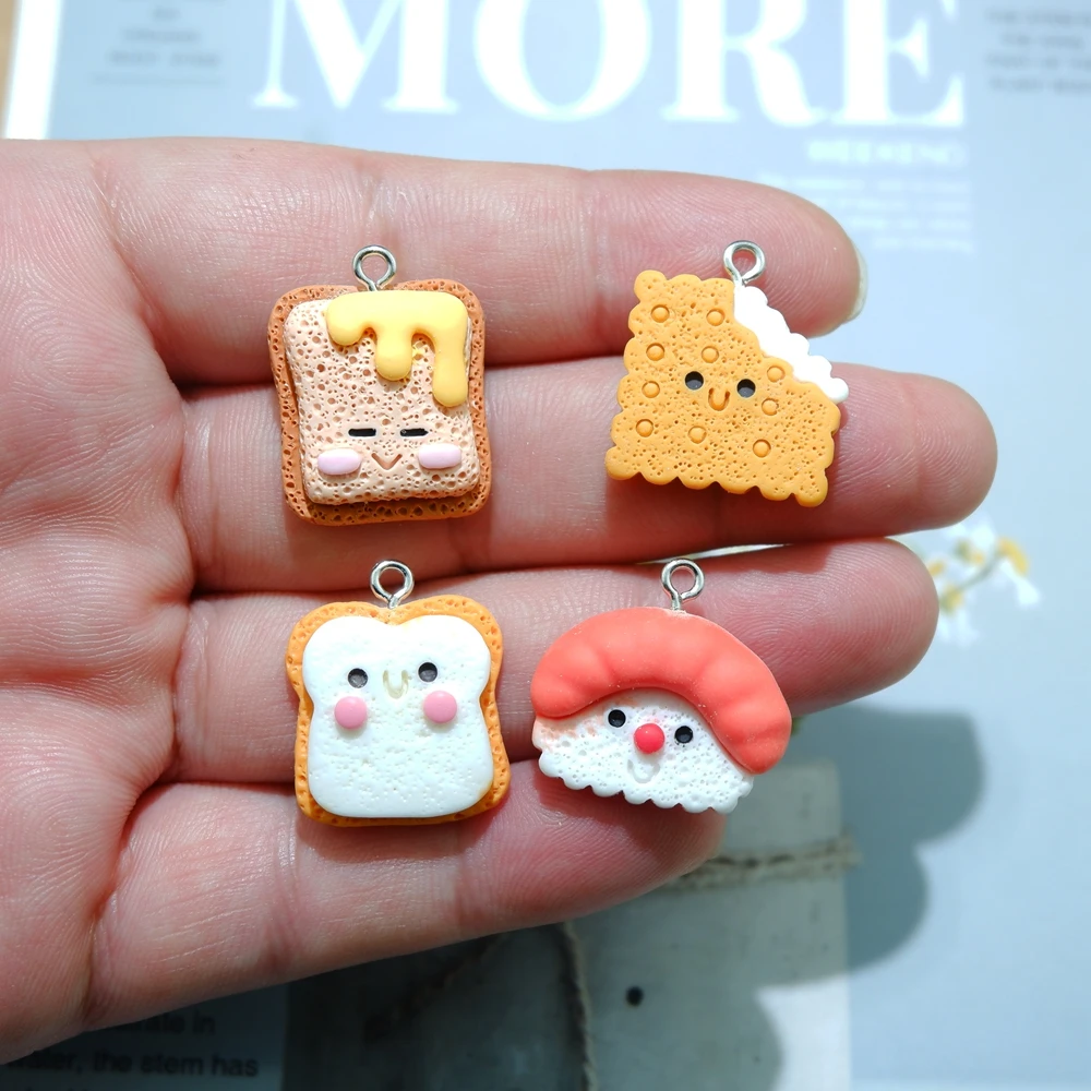 Оптовая продажа подвесок бисквит хот-дог для изготовления ювелирных изделий