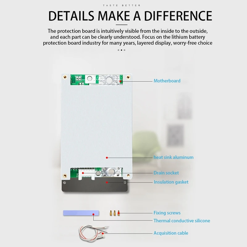 

RISE-4S 14.6V 35A/50A Lifepo4 Battery Protection Board BMS For Automotive Emergency 800/1200A Starter Board