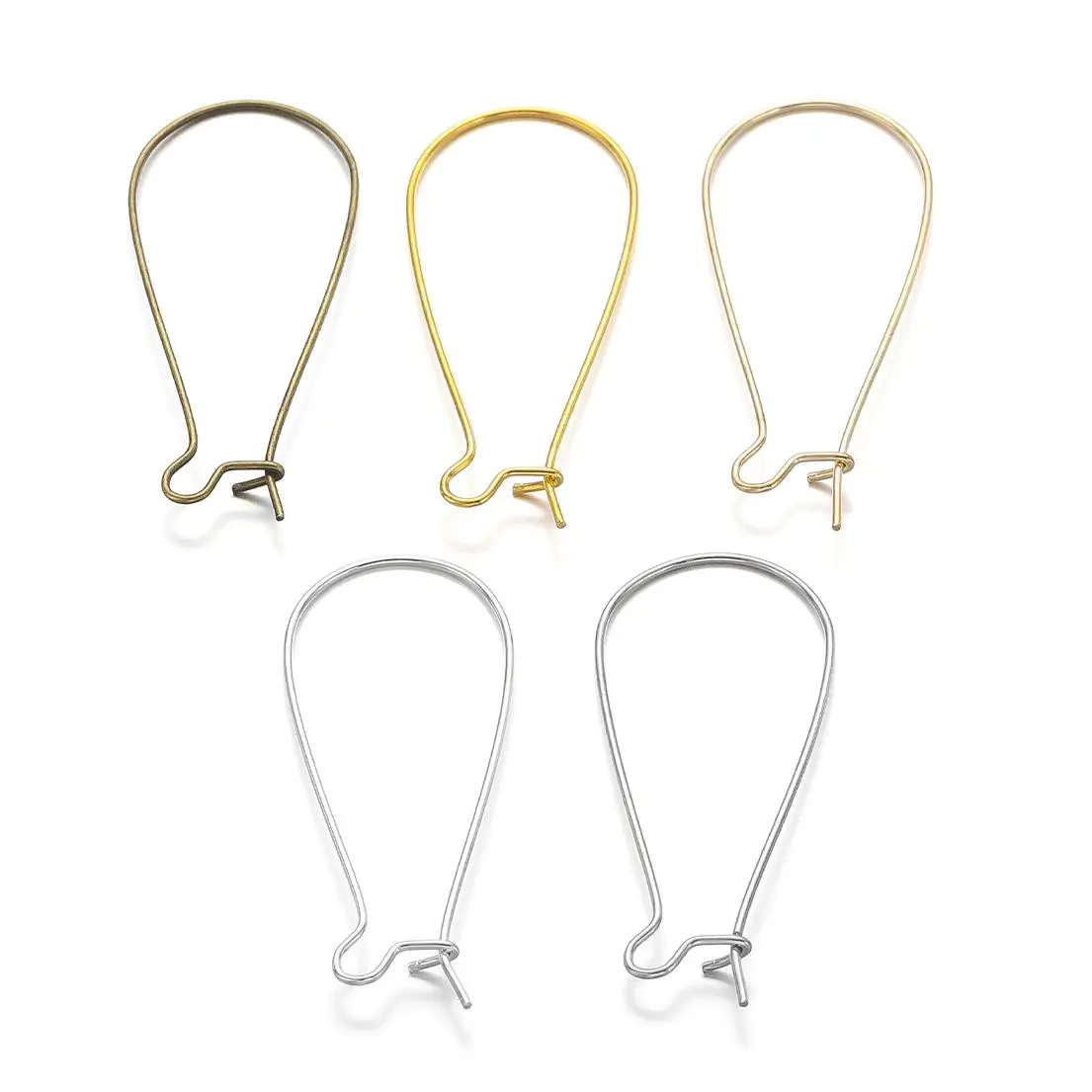 

50Pcs Oval Metal Tone Ear Wire Earring Hooks Earrings Clasp Findings For DIY Earring Jewelry Making Findings