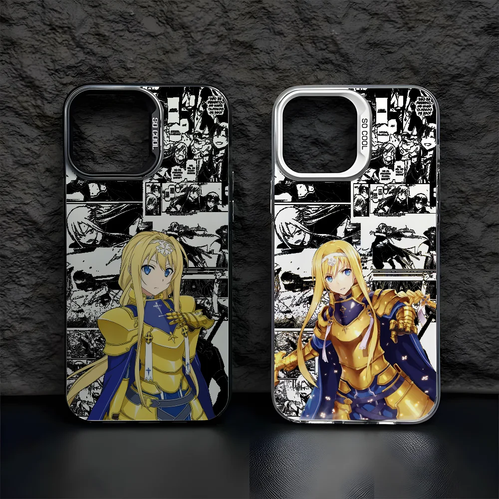 Чехол для телефона Аниме Сао А-Алиса Зубберг iPhone 16 15 14 13 12 11 Pro Max черный матовый