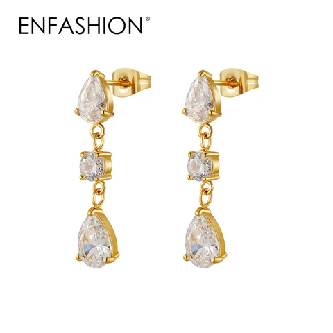 Серьги-гвоздики ENFASHION из нержавеющей стали с золотым покрытием