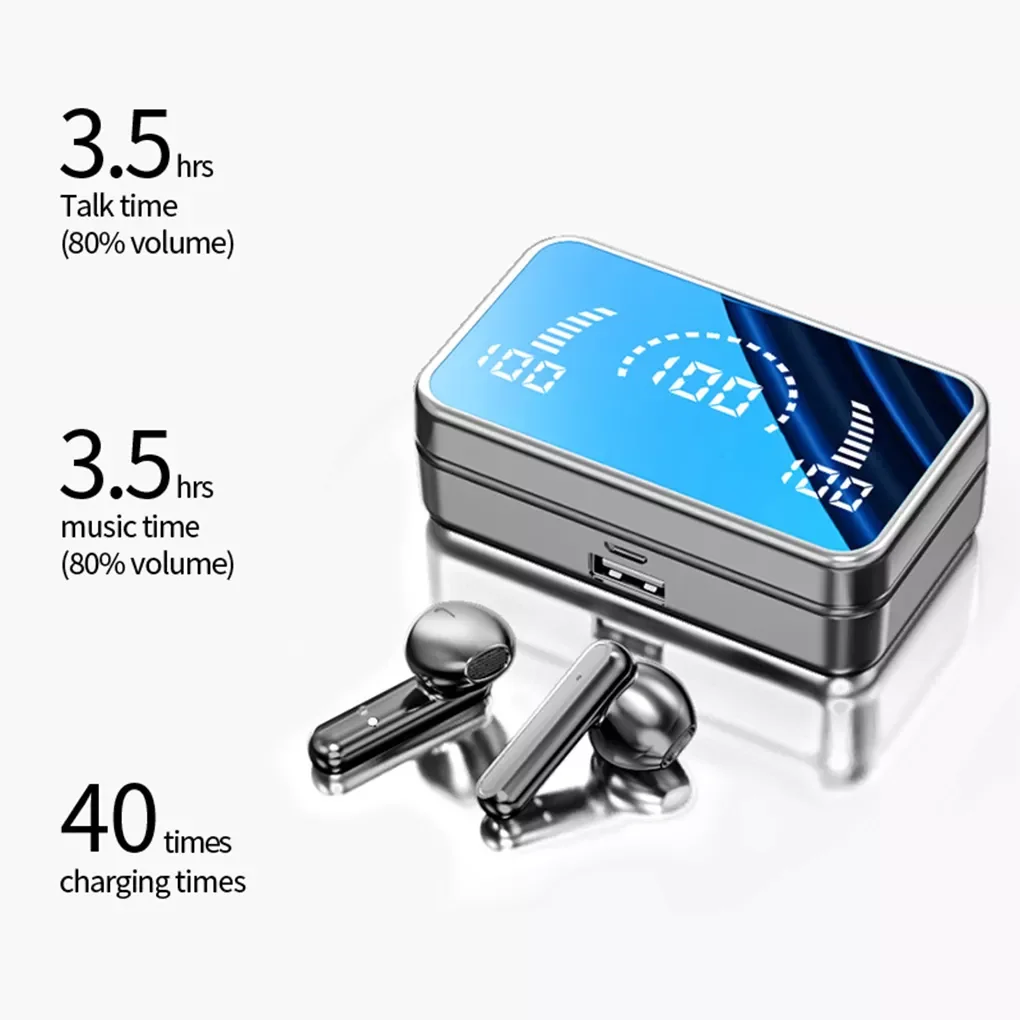 

S20 Mirror -compatible 5.1 Wireless Earphones With 3D Touch LED Stereo Audio Sport Earbuds Waterproof Wireless Headsets With Mic