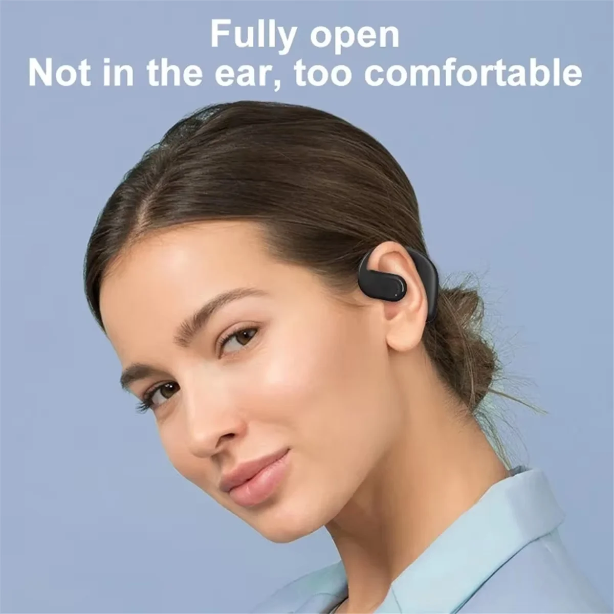 Фото ABXHH Новая беспроводная гарнитура для бизнеса 180 °   Поворотный Bluetooth 5. 4-ушные наушники с воздушной проводимостью и сенсорным управлением, спортивные Hi-Fi №5