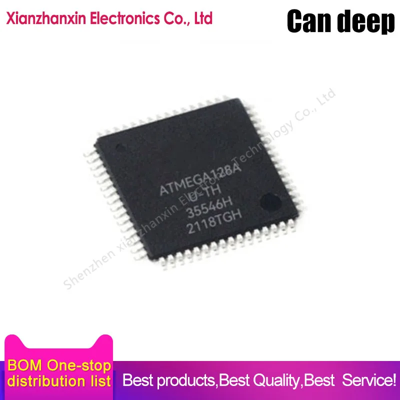 2~10pcs/lot ATMEGA128A-AU ATMEGA128A QFP64 8 bit microcontroller