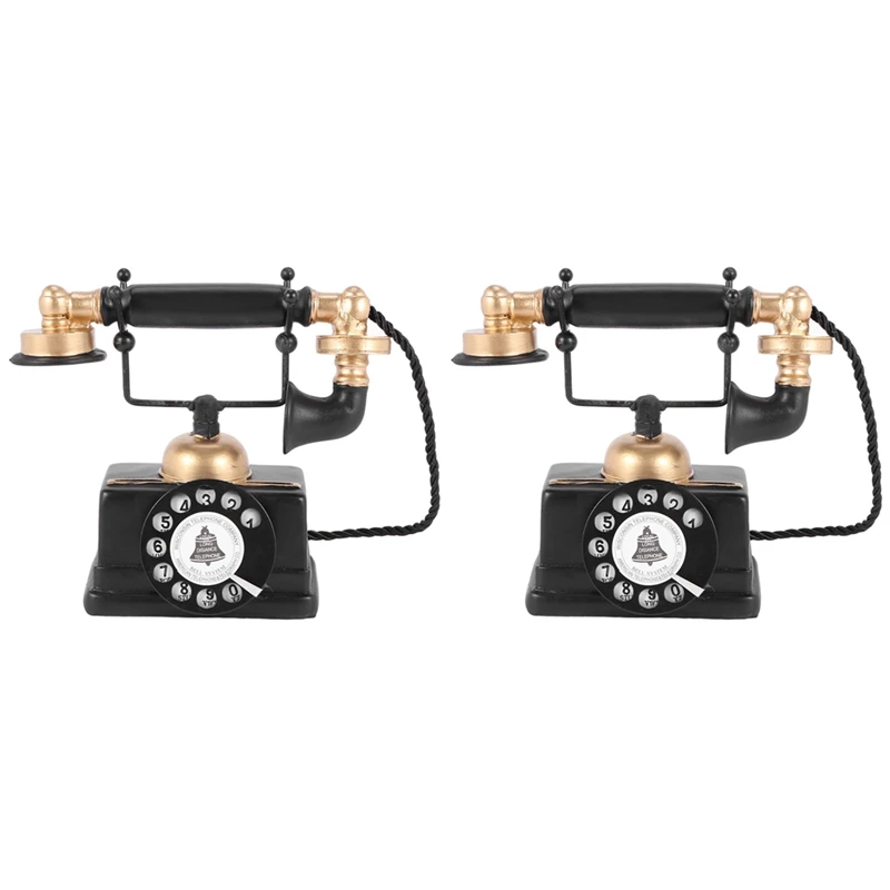 

JFBL Hot 2X Industrial Loft Retro Rotary Phone Model Shop Cafe Living Room Showcase Decoration Decoration Shoot Props