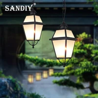 SANDIY Outdoor Porch Light Pillar Wall Lamp Waterproof Glass Led Lighting for House Gate Patio Aisle Exterior Sconce 12W 20W