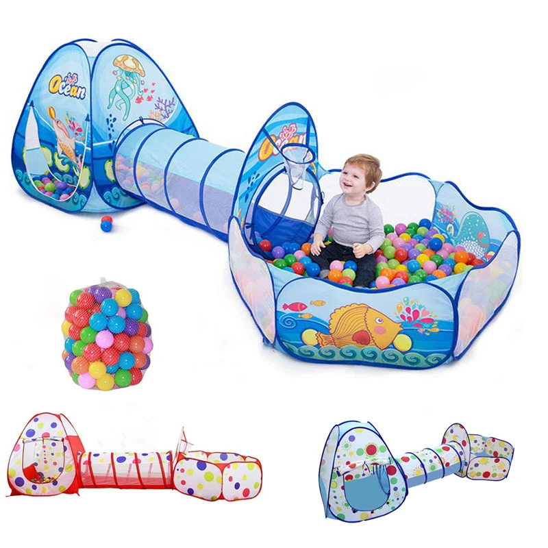Игровая палатка 3 в 1 детские игрушки бассейн для шаров детей океанские шары