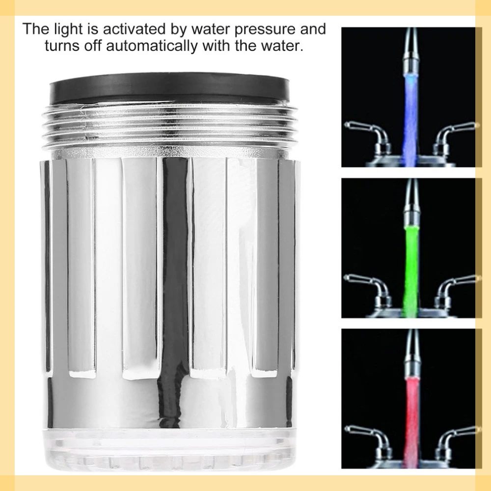 

Water Faucet Light 7 Colors Changing waterfall Glow Shower Stream Tap universal adapter Kitchen Bathroom Accessories