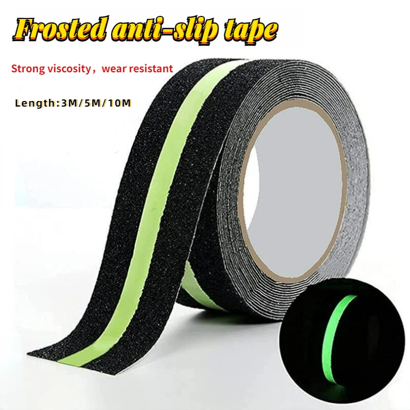 50MM*3/5/10M PET Stairs Anti-slip Tape Luminous Warning  Waterproof Sticker Grip Glow In The Dark Self Adhesive Tapes