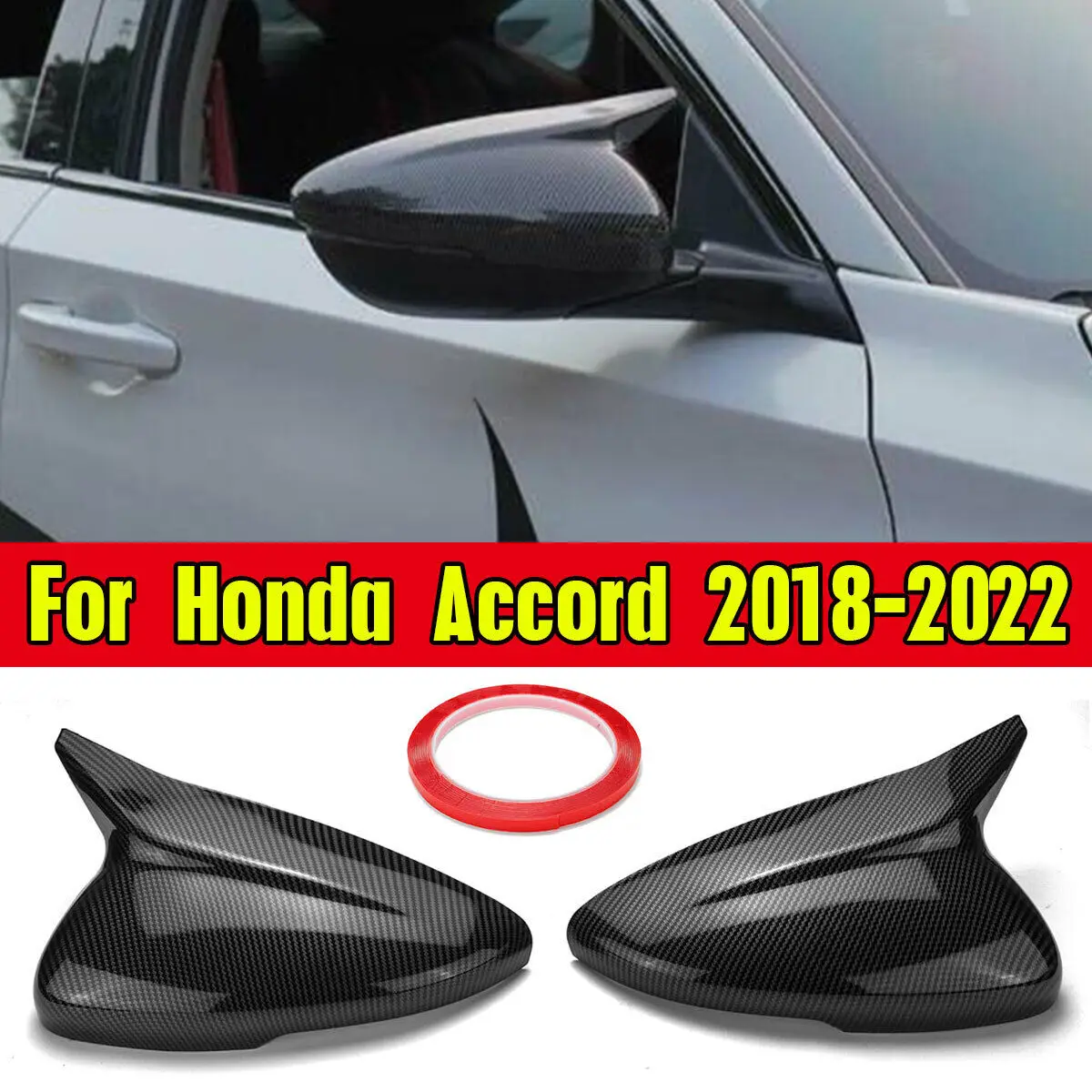 Крышки боковых зеркал из углеродного волокна в стиле рога для Honda Accord 2018-2022 гг.