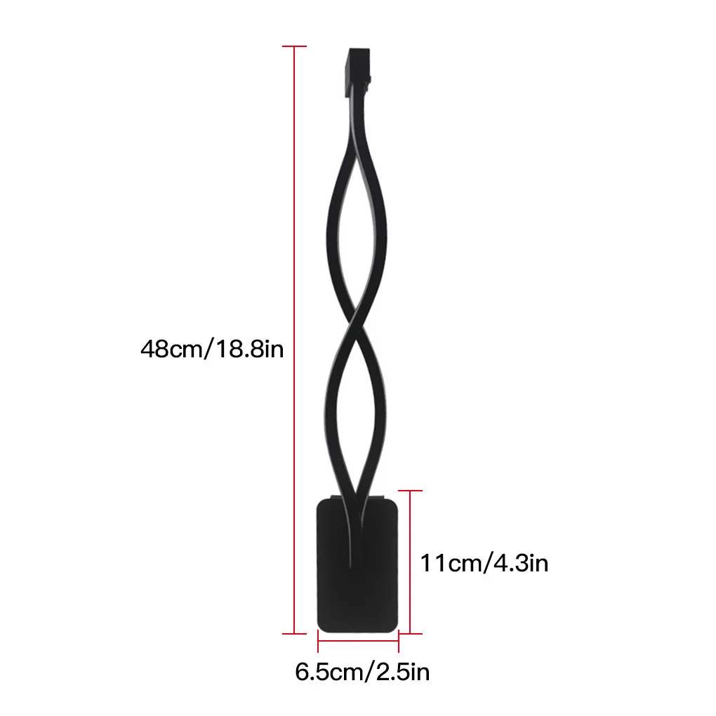 

Wave Design Wall Light Home Bedroom Hallway Staircase Wall Mounted LED Lamp Black Shell Warm Light